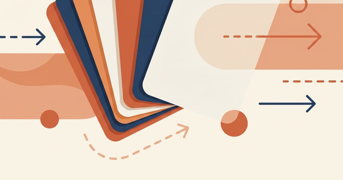 Flat illustration of overlapping carousel panels fanning out as if being swiped